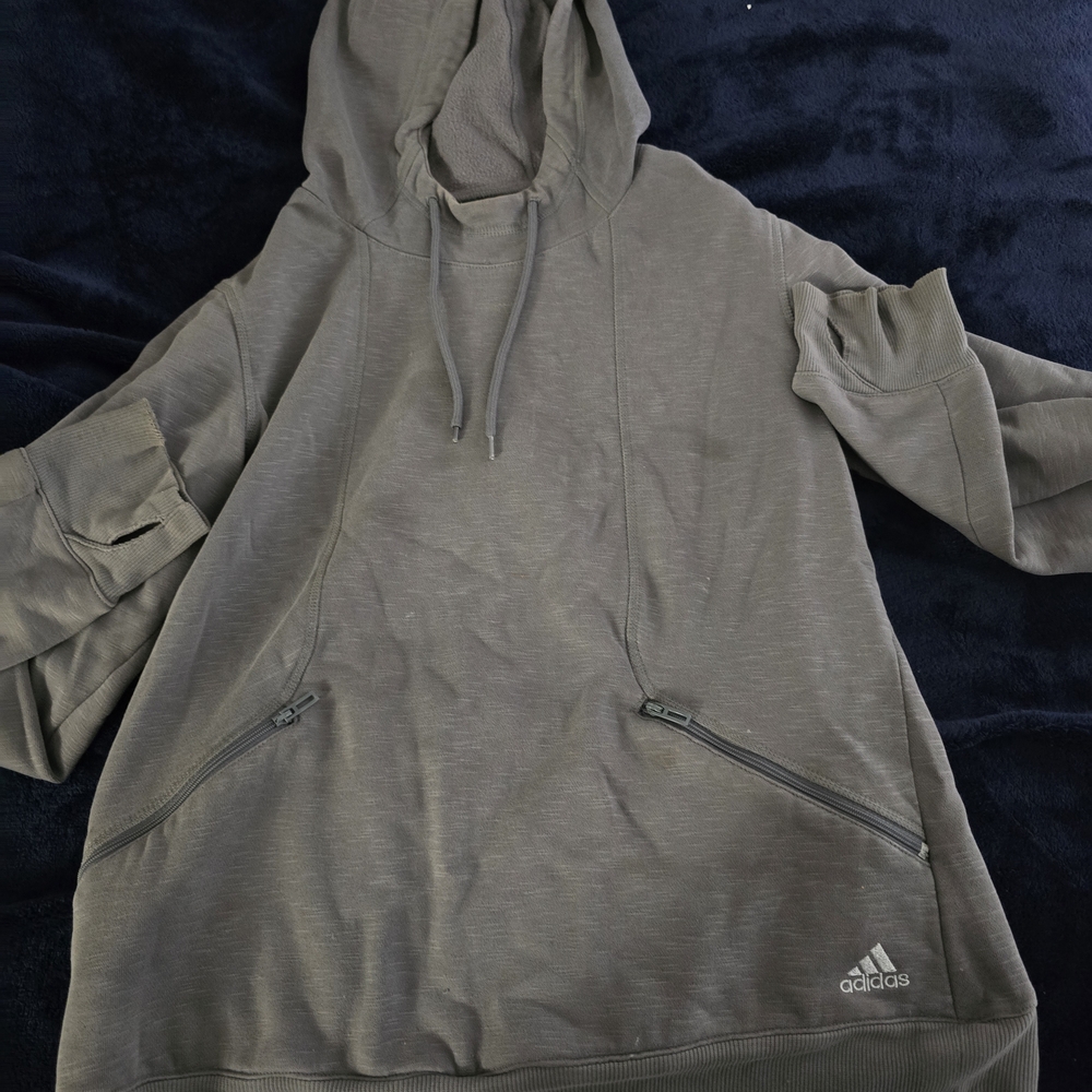 Adidas Khaki Hoodie with Pockets
